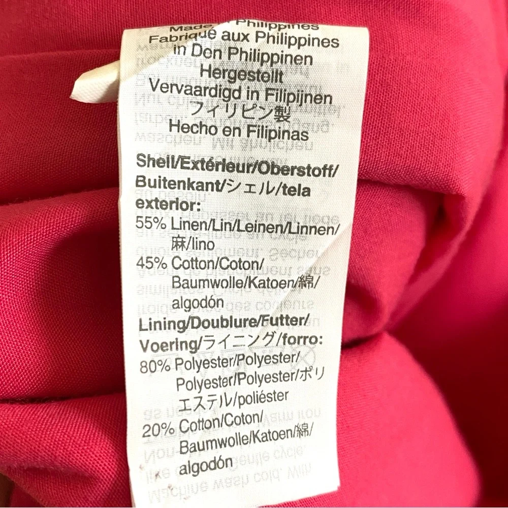 J.Crew Factory Skirt Linen Blend Pink Scallop Hem Size 4 Mini Preppy Summer
